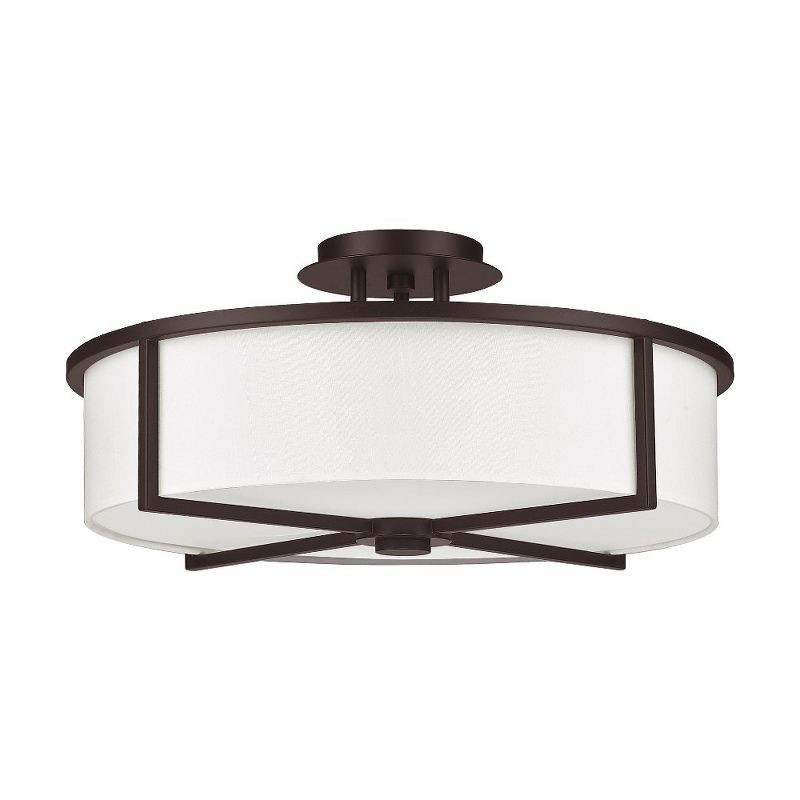 Livex Lighting Wesley 4 - Light Semi-Flush Mount in  Bronze