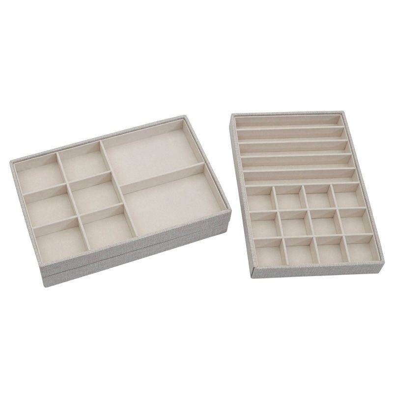 Household Essentials Stackable Jewelry Trays 3 Silver