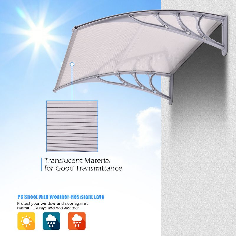 Costway 40''x 40'' Window Awning Door Canopy Outdoor Front Door