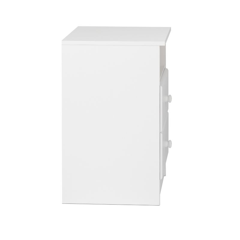 Prepac Astrid 2 Drawer Nightstand White: Modern Style, MDF, Includes Anti-Tip Hardware, for All Ages
