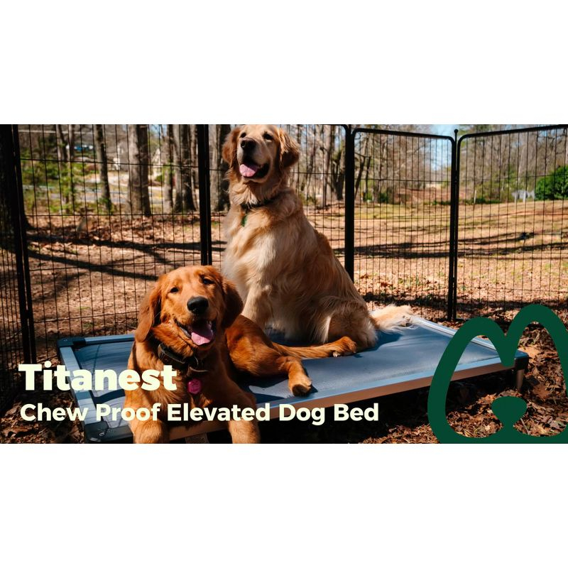 FXW TitanNest Padded Dog Bed for Crate, Chew-Proof Elevated Cot for Indoor/Outdoor/Camping Use, Durable & Washable Pet Bed for Puppy and Small Dogs,