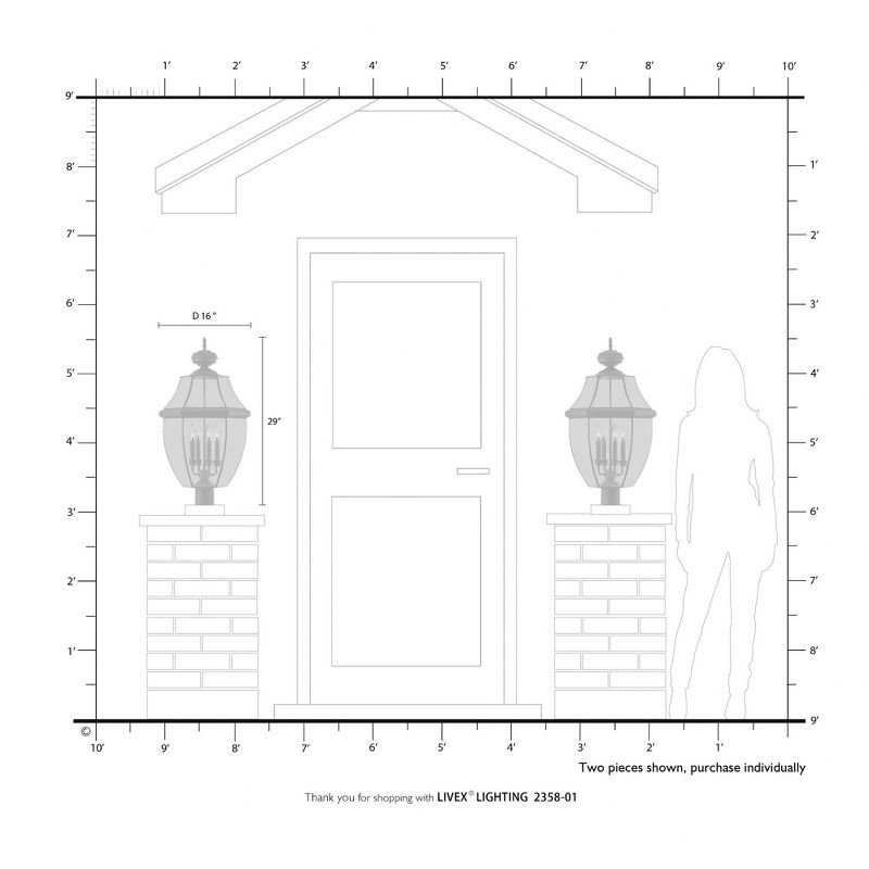 Livex Lighting Monterey 4 - Light Lantern in  Antique Brass