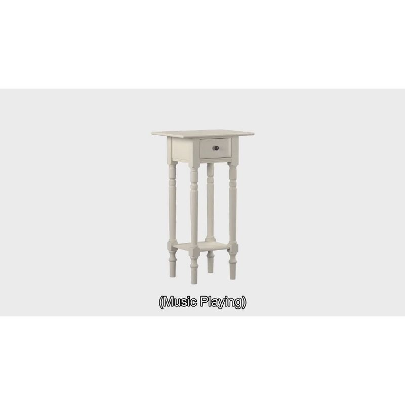 Sabrina End Table With Storage Drawer - Distressed  Cream - Safavieh.
