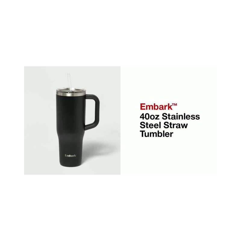 40oz Stainless Steel Straw Tumbler Cream - Embark™