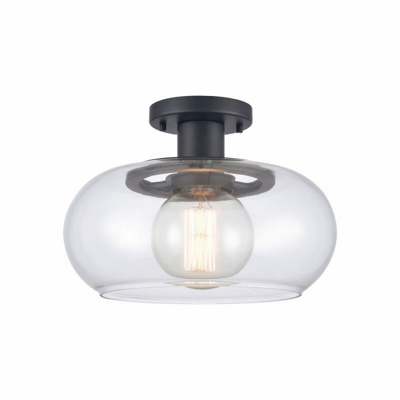 Elk Home Clement 1 - Light Semi-Flush Mount in  Matte Black