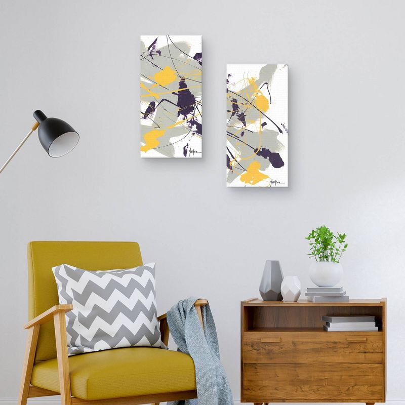 Masterpiece Art Gallery (Set of 2) 12"x24" Chaos 1 and 2 by Dan Houston Canvas Art Prints: Modern Unframed Vertical Decor