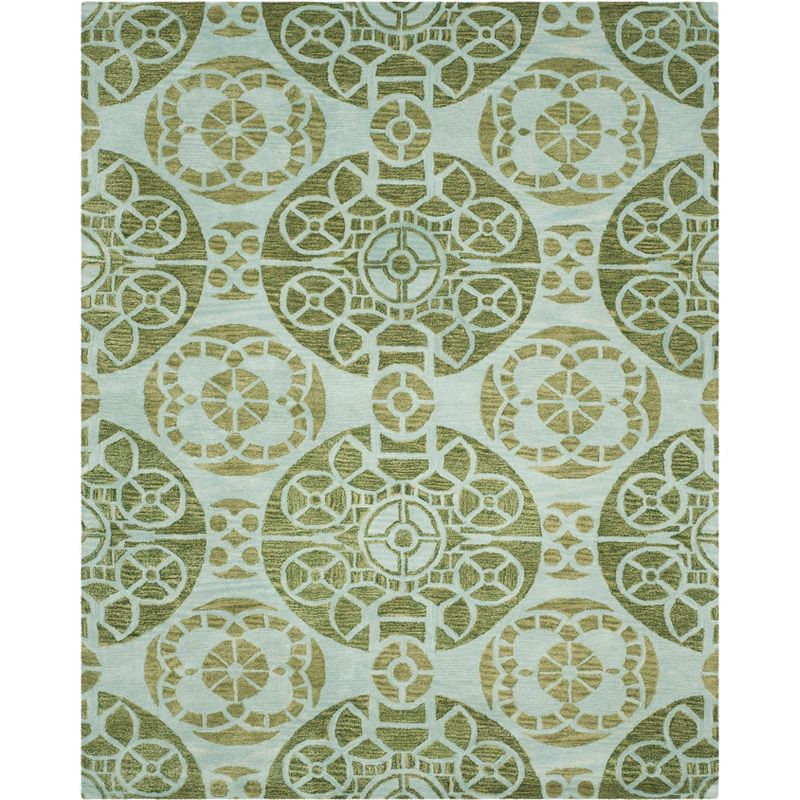 Wyndham WYD376 Hand Tufted Area Rug - Turquoise/Green - 8'9"x12' - Safavieh.