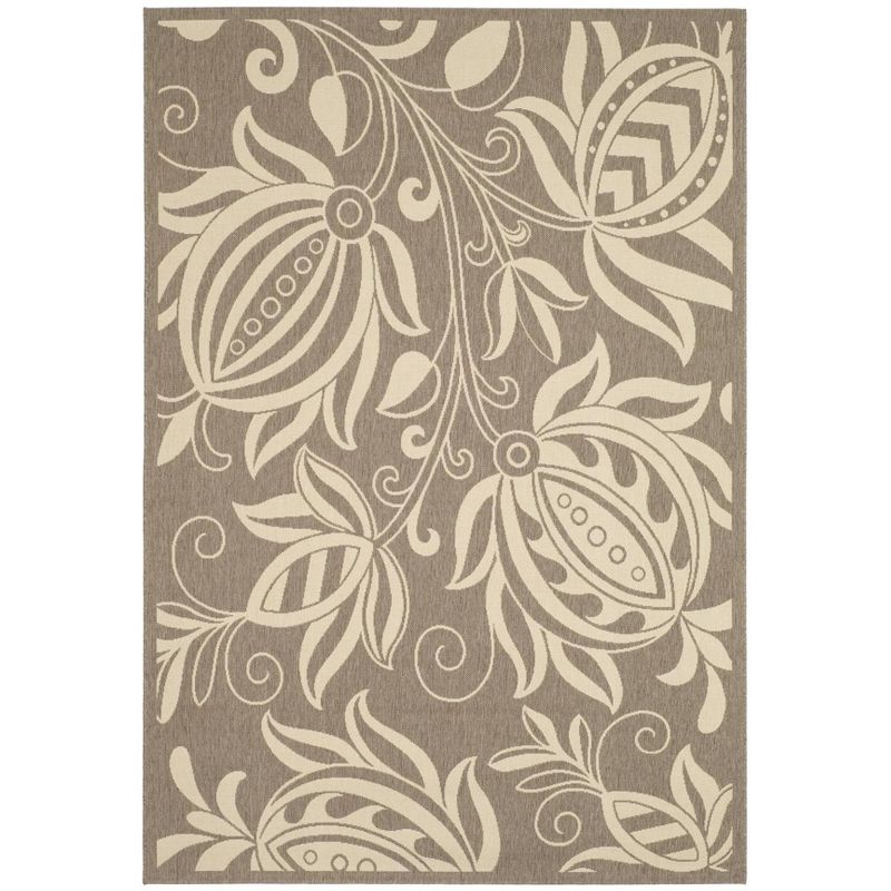 Courtyard CY2961 Power Loomed Indoor and Outdoor Area Rug - Brown/Natural - 9'x12' - Safavieh