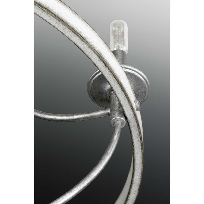 Progress Lighting Gulliver 5-Light Chandelier, Graphite Finish, Wood Grained Texture Shade