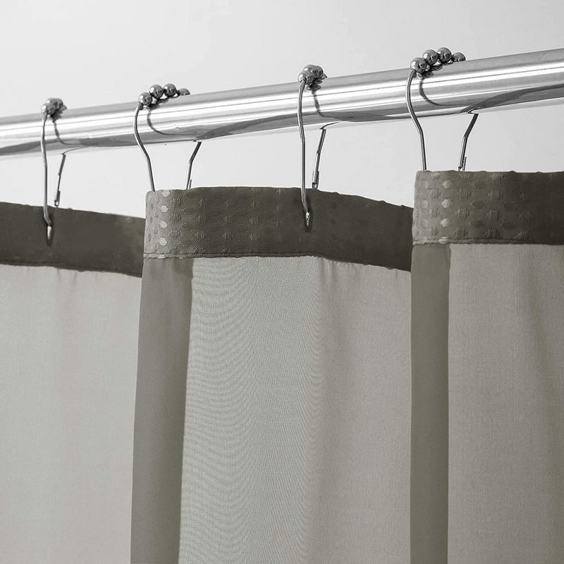 Dainty Home Complete Shower Curtain With Detachable Liner - Grey