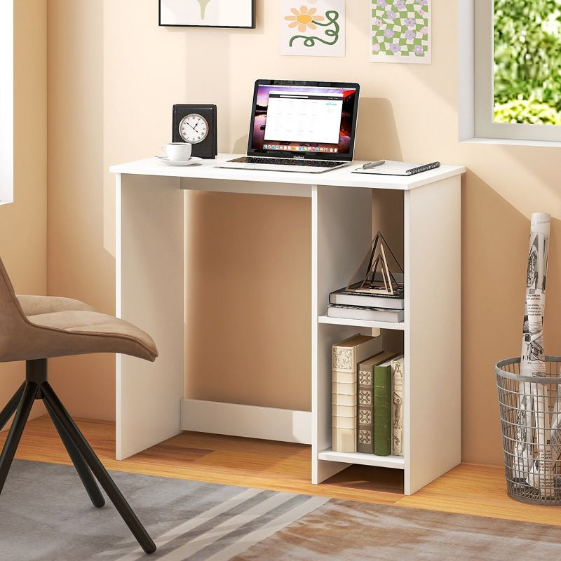 Costway 31.5'' Small Computer Desk Home Office Study Writing Desk with 2 Compartments