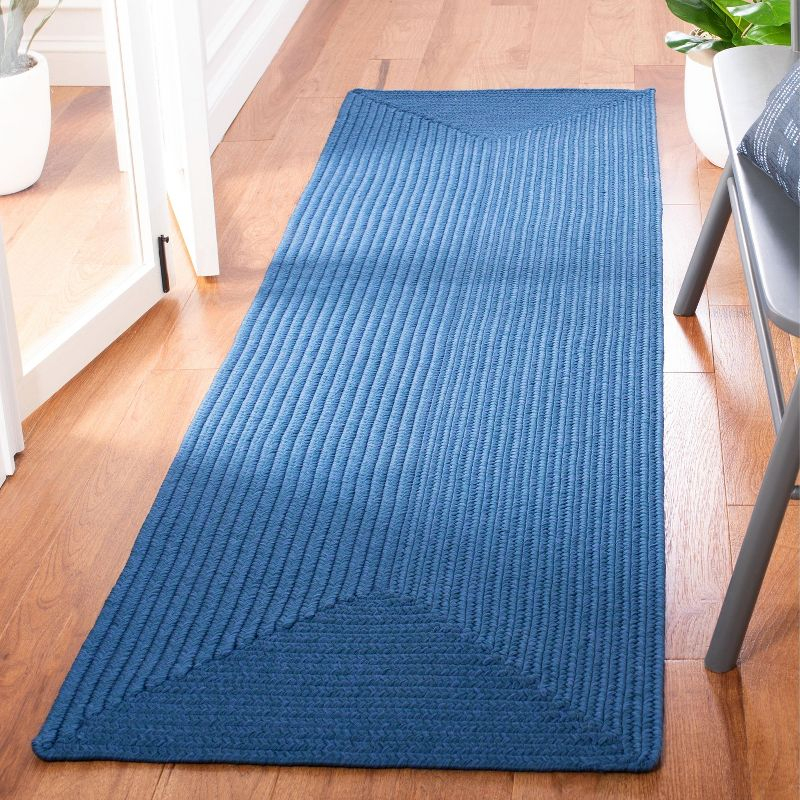 Braided BRD315 Hand Woven Runner Rug - Blue - 2'3"x10' - Safavieh.