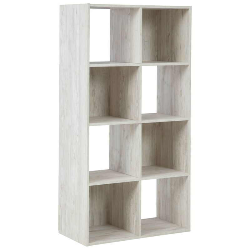 47.05" Paxberry 8 Cube Organizer Whitewash - Signature Design by Ashley: Modern Bookshelf, Storage Cubbies