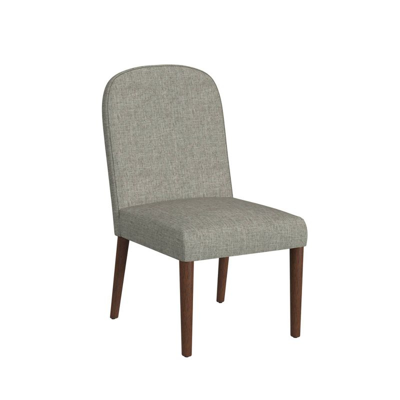 Rounded Back Upholstered Dining Chair Gray - HomePop: Modern Accent Side Chair, Wood Legs, Easy Maintenance