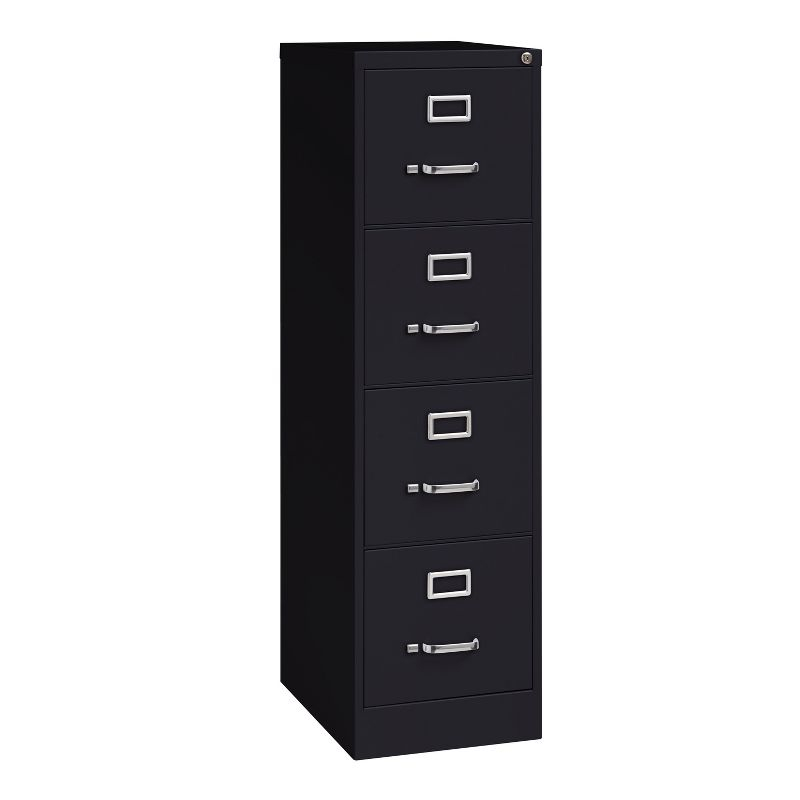 Hirsh Vertical File Cabinet 4 Drawer 22" - Black: Steel Office Filing, GreenGuard & ANSI/BIFMA Certified, No Assembly Required