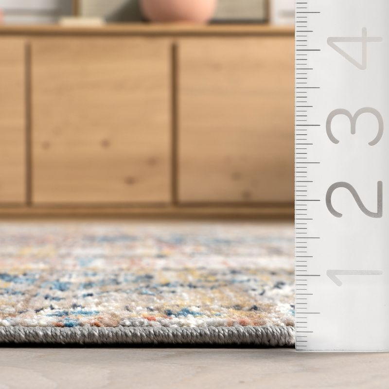 Nuloom Marley Medallion 2x10 Runner Indoor Area Rug for Living Room Bedroom Dining Room Entryway Hallway Kitchen, Blue/Beige
