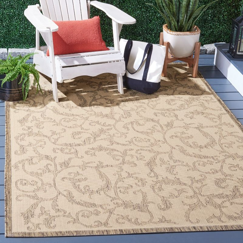 Courtyard CY2653 Power Loomed Indoor and Outdoor Accent Rug - Natural/Brown - 2'7"x5' - Safavieh