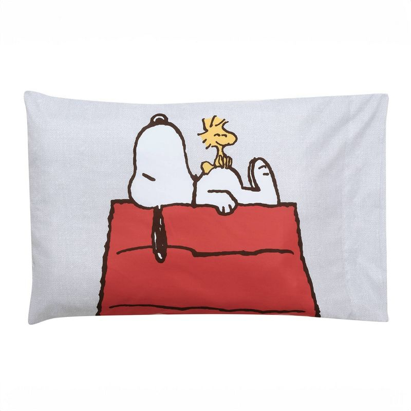 Lambs & Ivy 4pc Snoopy Love Toddler Bedding Set - Gray/Red/White
