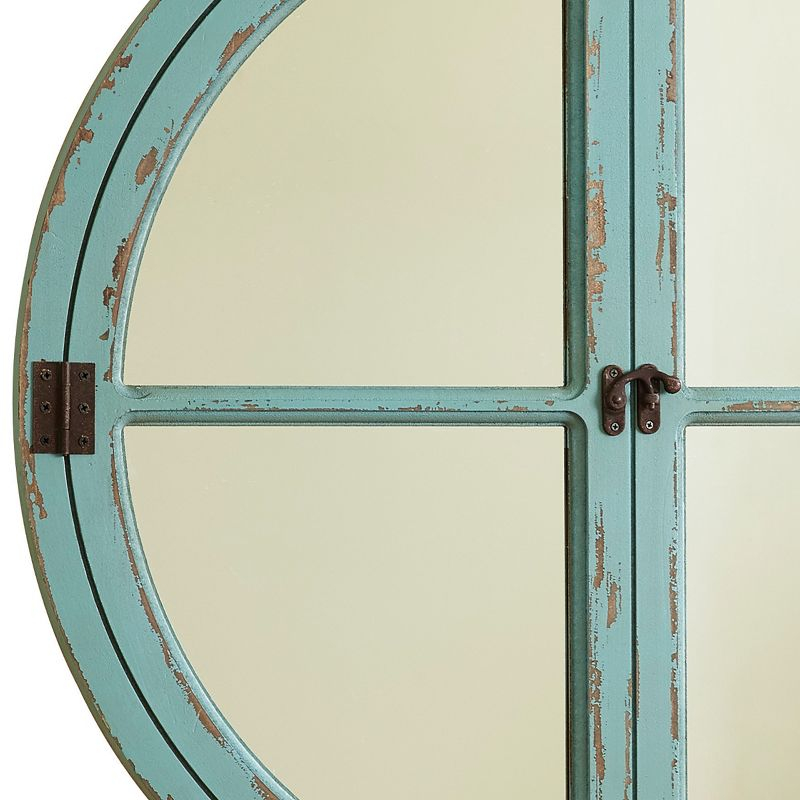 Park Designs Sea Green Round Window Wood Mirror 27.75"H
