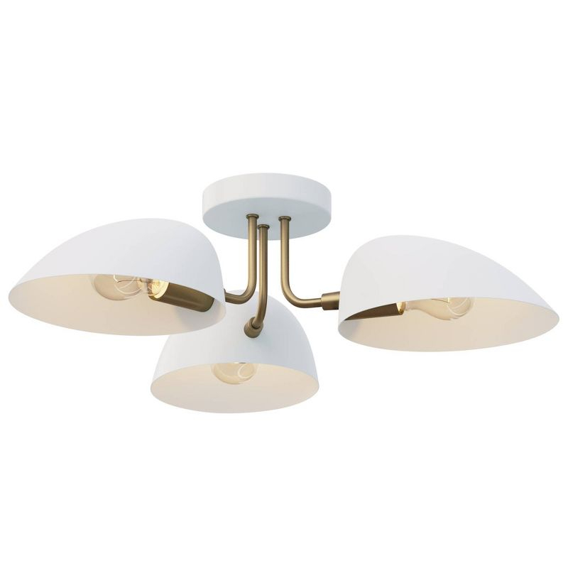 Nathan James Argo Flush Mount White/Gold