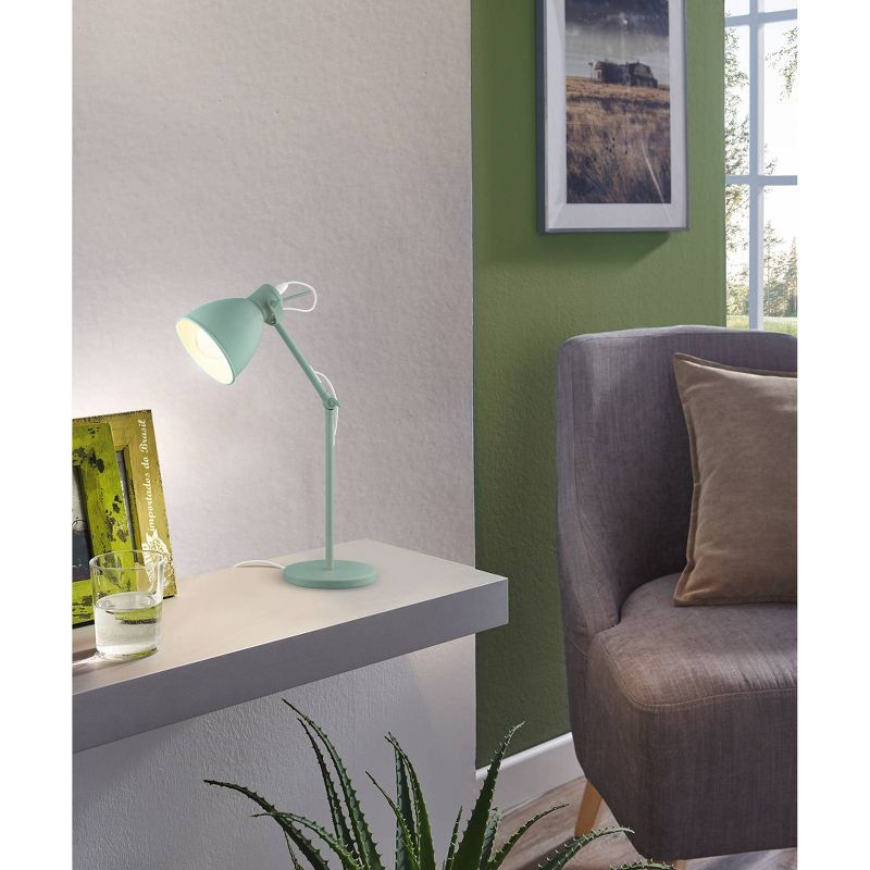 1-Light Priddy-P Desk Lamp Pastel Green - EGLO: Adjustable, ETL Listed, for Study & Work