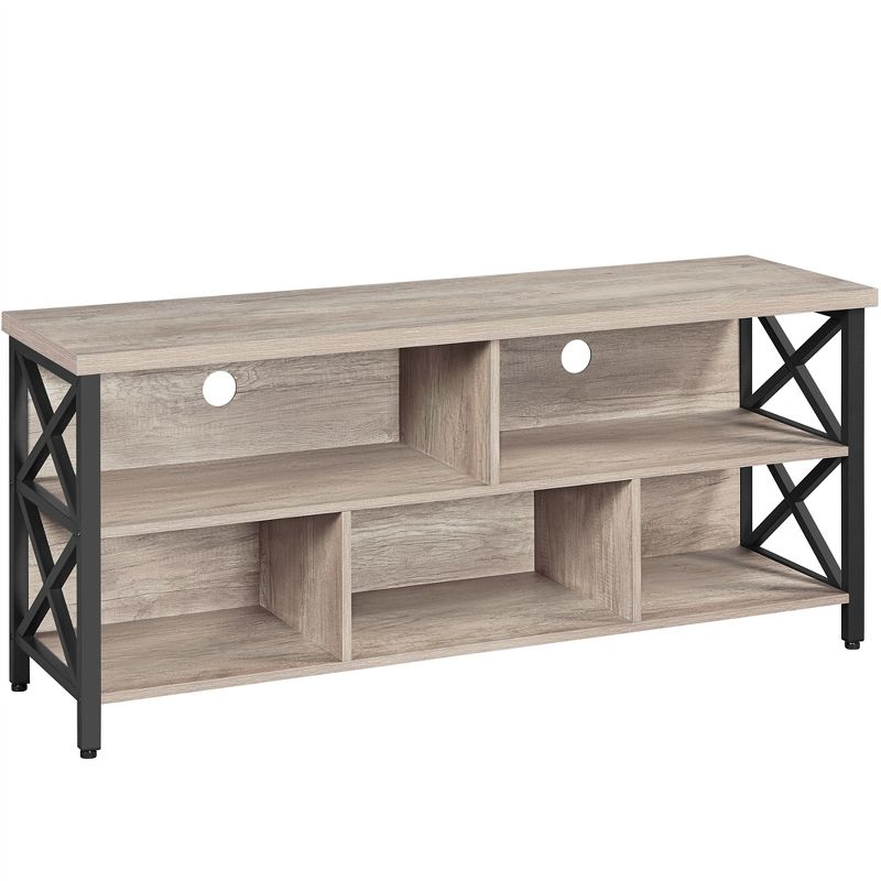 Yaheetech TV Stand for TVs up to 65 Inch with Storage Compartments,Gray