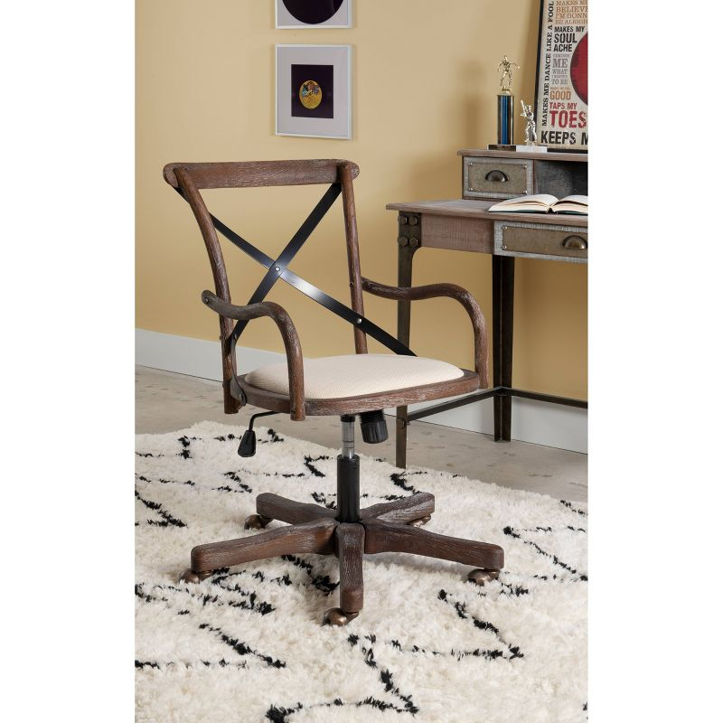 Carson Boho Cafe Style Office Chair with Casters & Adjustable Seat - Linon