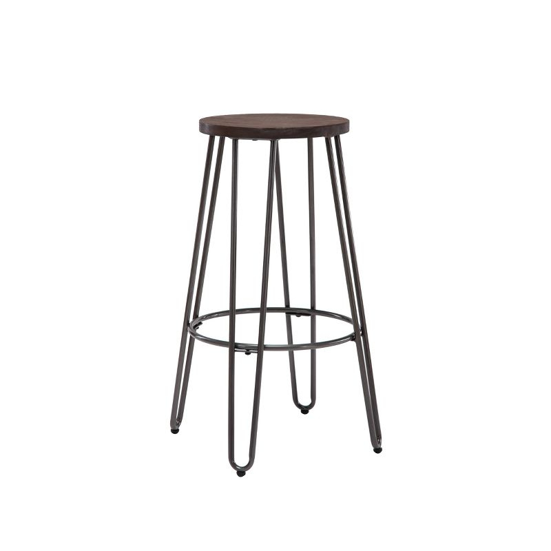 29" Quinn Barstool Metal - ACEssentials: Powder-Coated Steel Frame, Fixed Height, Mid-Century Modern Design