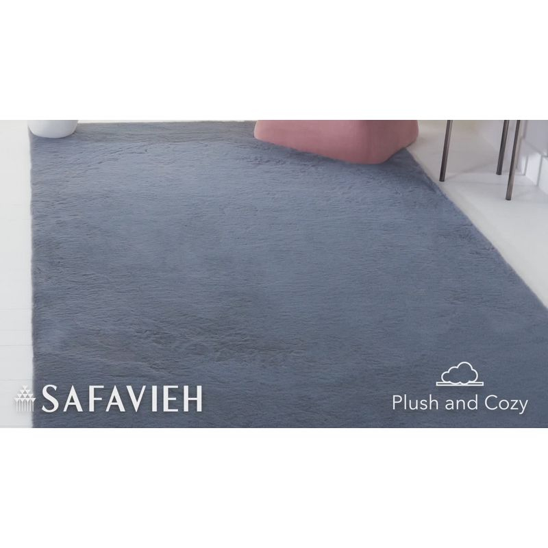 Faux Rabbit Fur FRF500 Power Loomed Machine Washable Indoor Area Rug - Light Grey - 6'x9' - Safavieh