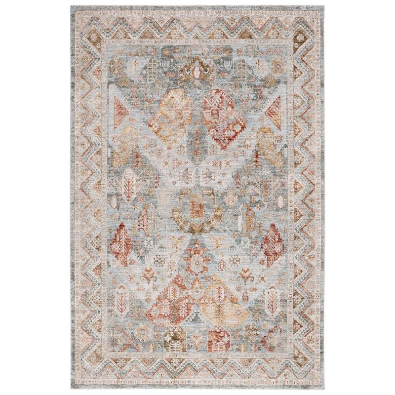 Hamilton HLT104 Power Loomed Area Rug - Blue/Gold Rust - 8'x10' - Safavieh.