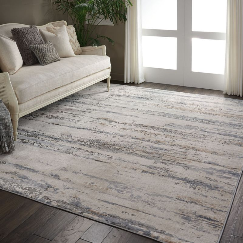 Nourison Rustic Textures Abstract Modern Indoor Area Rug Beige/Grey 7'10" x 10'6"