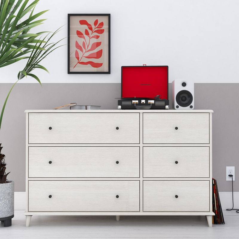 Ameriwood Home Farnsworth 6-Drawer Dresser, Ivory Oak