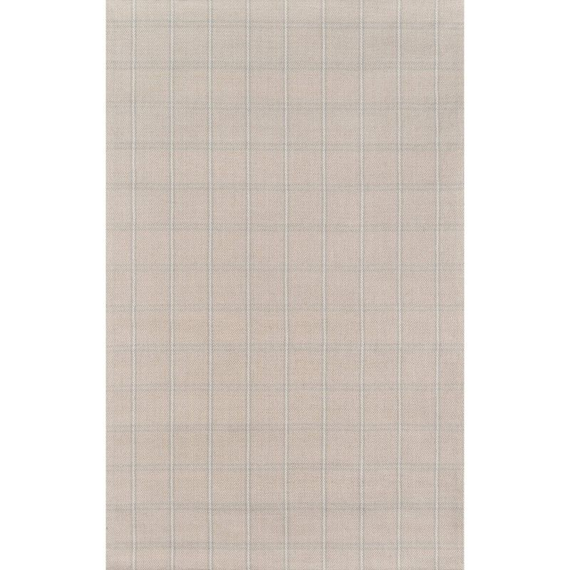 8'x10' Marlborough Dover Hand Woven Wool Area Rug Beige - Erin Gates by Momeni: Contemporary Plaid, Low Pile