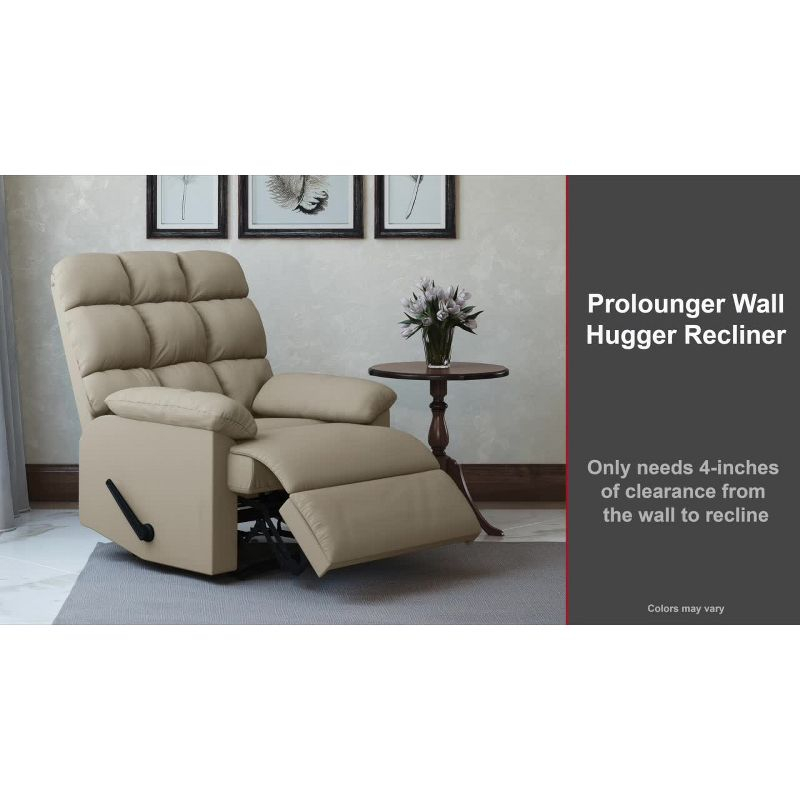 Microfiber Wall Hugger Side Lever Recliner with Padded Arms Blue - Prolounger
