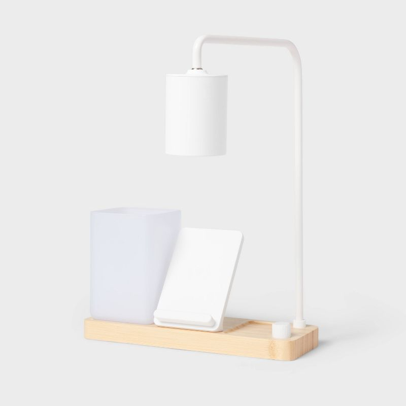 Desk Lamp with Wireless Charging and Storage (Includes LED Light Bulb) - Brightroom™: Table Lamp, Desk Organizer, USB Port