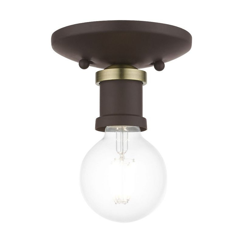 Livex Lighting Lansdale 1 - Light Flush Mount in  Bronze/Antique Brass