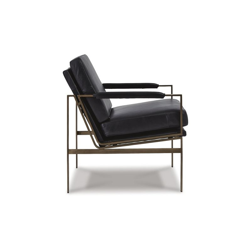 Signature Design by Ashley Contemporary Puckman Accent Chair  Black