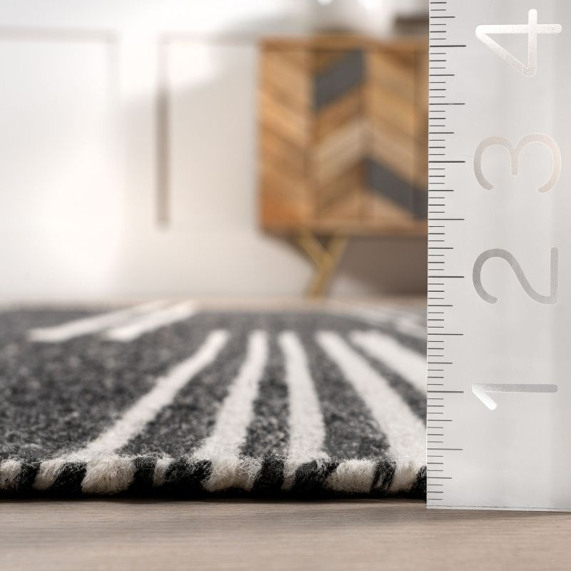 Nuloom Birchwood Reversible Striped Wool Area Rug, Runner 2' 6" x 8', Dark Grey