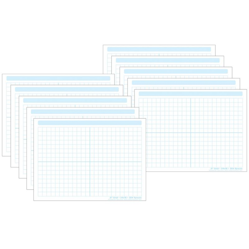 Ashley Productions® Smart Poly® PosterMat Pals™ Space Savers, 13" x 9-1/2", 1/2" grid Blocks 468 Blocks, Pack of 10
