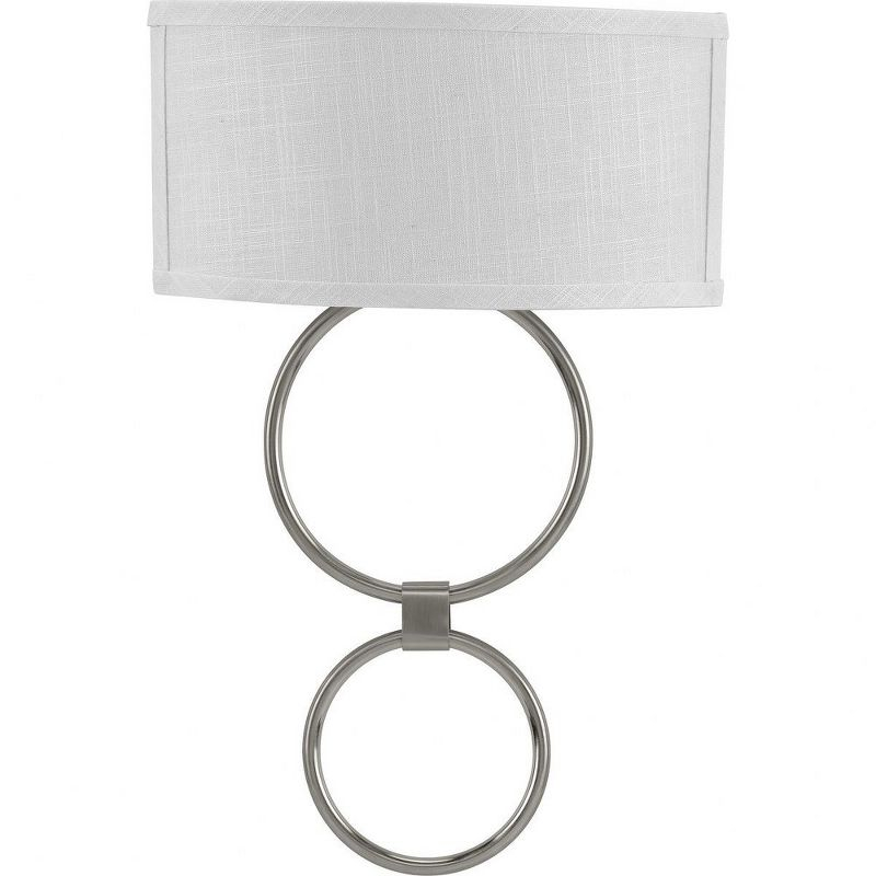 Progress Lighting, Summer Linen Collection, 1-Light Wall Sconce, Brushed Nickel, Summer Linen Shade, Steel Material