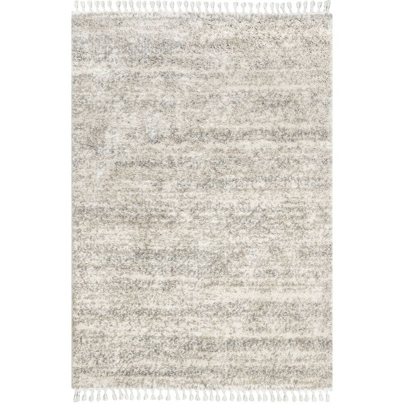 Nuloom Brooke Solid 9x12 Shag Indoor Area Rug for Living Room Bedroom Dining Room Nursery, Ivory