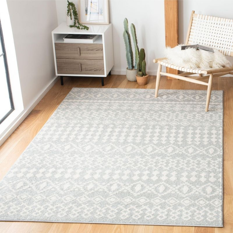 Tulum TUL240 Power Loomed Indoor Area Rug - Light Grey/Ivory - 5'3"x7'6" - Safavieh