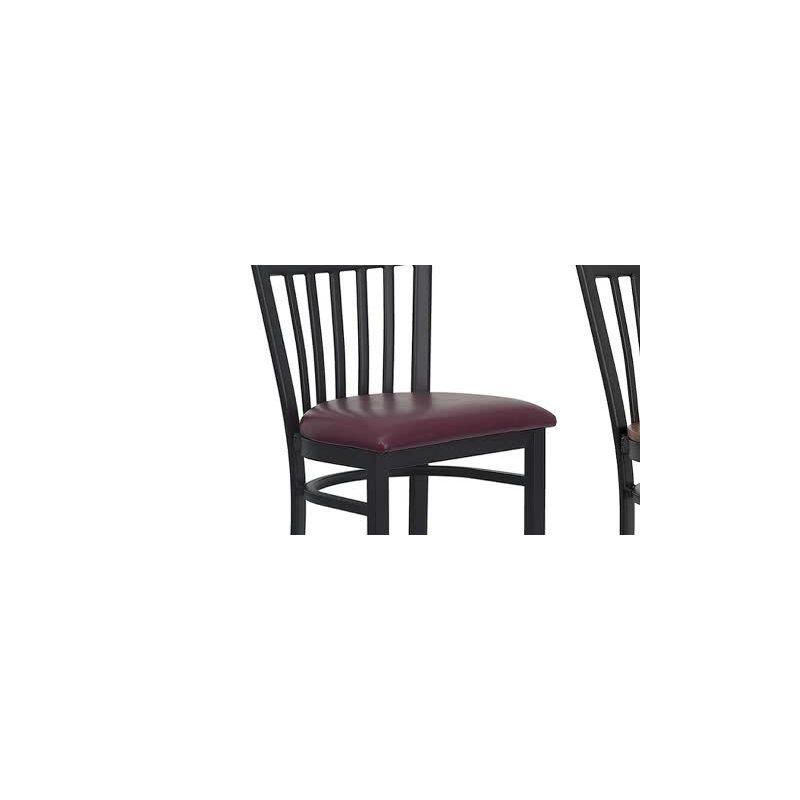 Flash Furniture HERCULES Series Black School House Back Metal Restaurant Barstool - Cherry Wood Seat