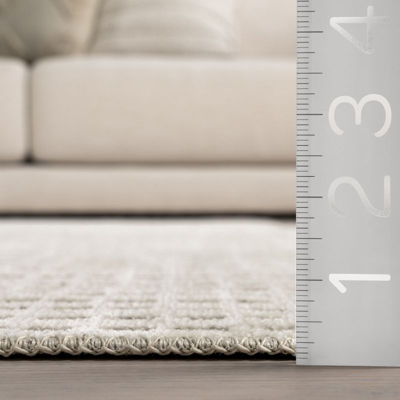 Nuloom Kirby Plaid Pet Friendly Premium Reversible Machine Washable Area Rug, 3' 3" x 5', Cream