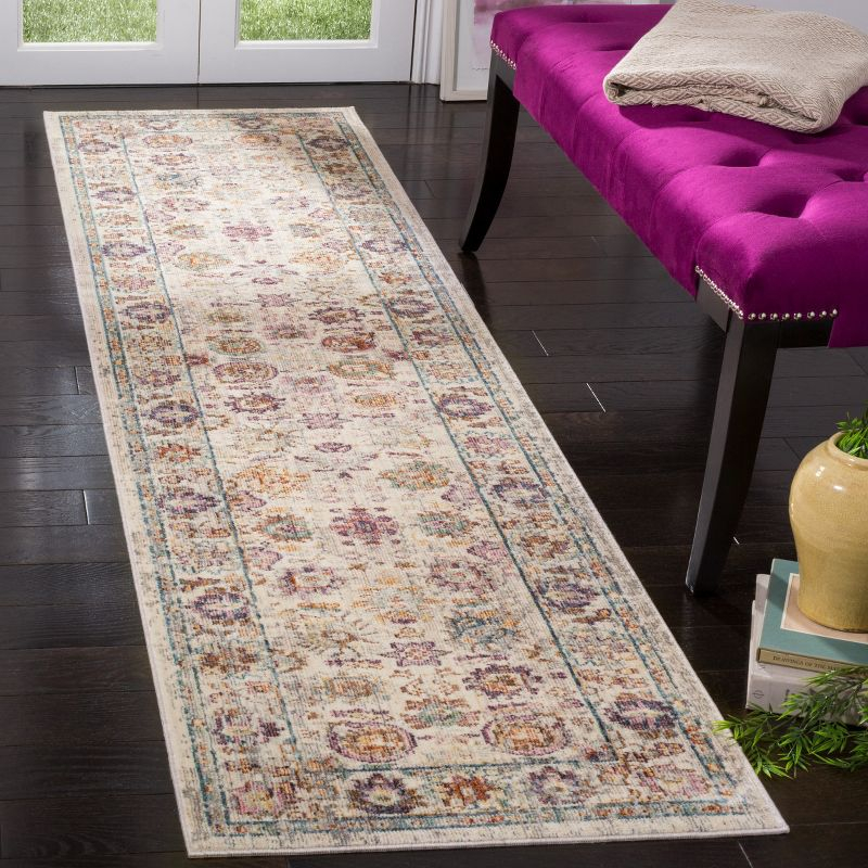 Illusion ILL710 Power Loomed Runner Rug - Cream/Purple - 2'3"x8' - Safavieh