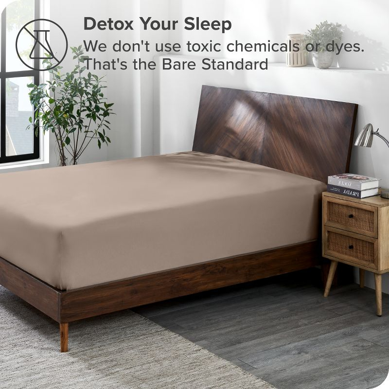 Bare Home Organic 100% Cotton Jersey Knit Fitted Sheet