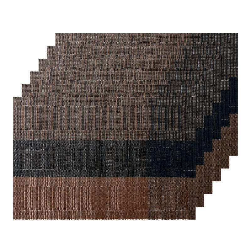 Unique Bargains Dining Table Heat-Resistant Woven PVC Placemats 18 x 12 Inches 6 Pcs Coffee