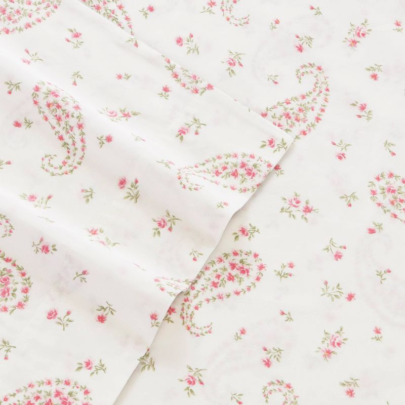 Bristol Paisley Sheet Set (King) Pink 300 Thread Count - Laura Ashley