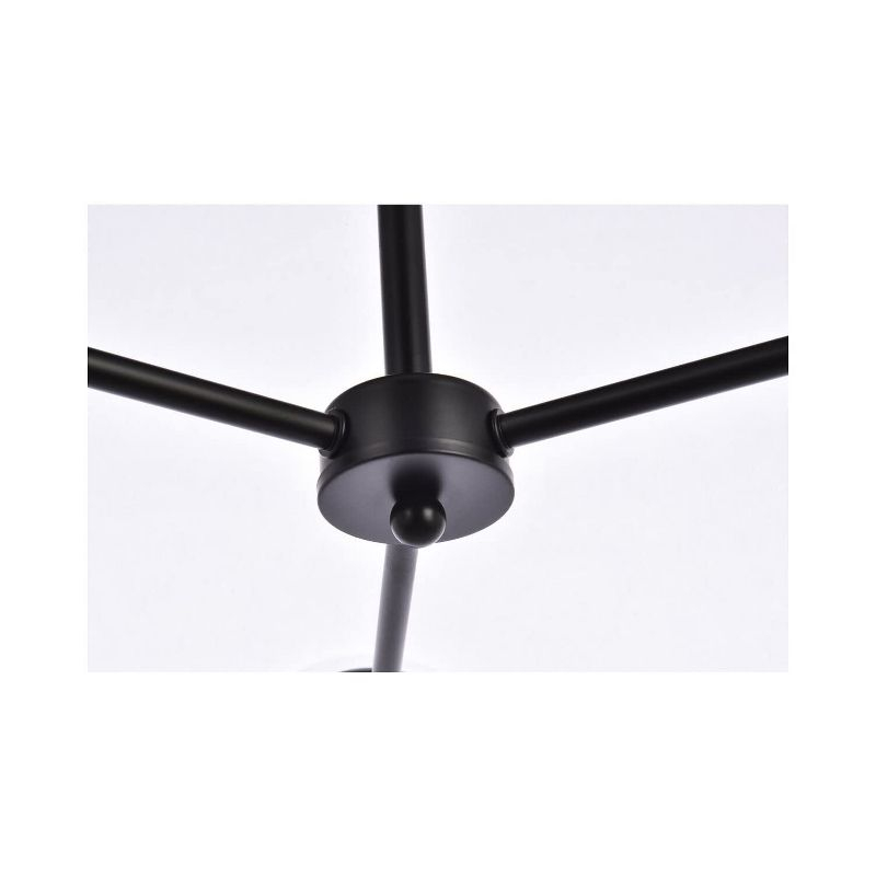 Elegant Lighting Briggs 32 inch pendant in black with clear shade