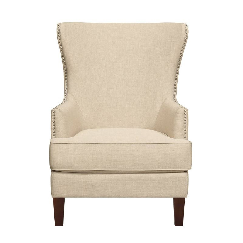 Avery Accent Armchair Natural: Picket House Furnishings, Silver Nailhead, Foam Cushion, Pine Frame